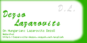dezso lazarovits business card